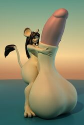 3d anthro anthroanim balls big_balls big_ears erection gang_xi_siyu girly hair huge_balls humanoid_penis hyper hyper_balls hyper_penis kangaroo_rat male mammal mouse nude penis rodent simple_background siyu smile solo wide_hips