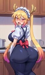 ai_generated ass ass_focus big_ass big_breasts big_thighs dragon dragon_girl dragon_maid maid maid_dragon maid_headdress maid_uniform miss_kobayashi's_dragon_maid tohru_(dragon_maid) tohru_(maidragon) tohru_(miss_kobayashi's_dragon_maid)