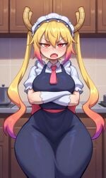ai_generated big_breasts big_thighs dragon dragon_girl dragon_maid maid maid_dragon maid_headdress maid_uniform miss_kobayashi's_dragon_maid tohru_(dragon_maid) tohru_(maidragon) tohru_(miss_kobayashi's_dragon_maid)