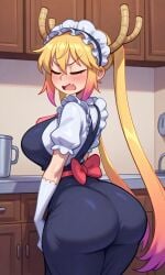 ai_generated big_breasts big_thighs dragon dragon_girl dragon_maid maid maid_dragon maid_headdress maid_uniform miss_kobayashi's_dragon_maid tohru_(dragon_maid) tohru_(maidragon) tohru_(miss_kobayashi's_dragon_maid)
