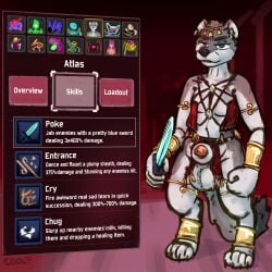 animal_genitalia anthro balls big_balls character_select dagger genitals hi_res jewelry male mammal melee_weapon menu_screen mustelid musteline nude risk_of_rain sheath solo stoat true_musteline video_game_reference videogame_setting weapon weasel