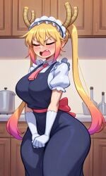 ai_generated big_breasts big_thighs dragon dragon_girl dragon_maid maid maid_dragon maid_headdress maid_uniform miss_kobayashi's_dragon_maid tohru_(dragon_maid) tohru_(maidragon) tohru_(miss_kobayashi's_dragon_maid)