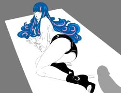 1boy 1girls ada_(boruto) big_ass big_penis black_and_white boruto:_naruto_next_generations clothed clothed_female dick_shadow female imminent_penetration imminent_sex lickliking male naruto naruto_(series) penis unseen_character unseen_male_face