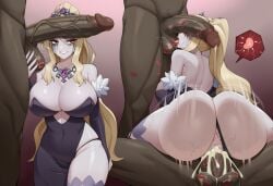ai_generated dark-skinned_male monster_girl purple_skin runny_makeup tagme