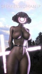freekescientist_(artist) fully_nude glowing_sword skibidi_toilet source_filmmaker source_filmmaker_(artwork) speaker_head speaker_woman_(skibidi_toilet) speakers speakerwoman speakerwoman_(skibidi_toilet) sword
