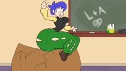 1girls animated ass_expansion big_ass big_breasts blue_hair clothes_ripping expansion gigantic_ass growth huge_ass huge_thighs megadraws24 sliph77 sound tagme teacher thick_thighs video