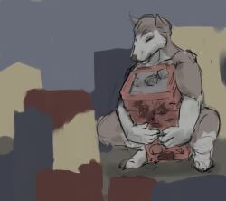 2021 anthro building building_destruction building_penetrated building_sex canid canine claws colored crouching crouching_sex destruction feet fur grey_background guide_lines jeri_kleinlowe macro male mammal muscular nude nude_male simple_background solo