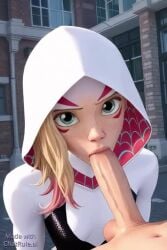 ai_generated blowjob deepthroat eye_contact fellatio female huge_cock male male/female marvel marvel_comics no_sound oral oral_sex penis pov pov_male spider_gwen spider_gwen_69 sucking sucking_penis tagme video