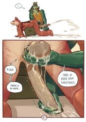 absurd_res alien amphibian ass balls banana_da_boi big_balls big_cumshot big_penis blush bodily_fluids cum cum_on_balls cum_on_ground cum_on_hand cum_on_penis cumshot dialogue digital_media_(artwork) duo ejaculation english_text erection foreskin genital_fluids genitals gungan haillu_(anatomy) handjob hi_res humanoid_genitalia humanoid_penis jar_jar_binks looking_pleasured male male/male muscular muscular_male orgasm otolla_gungan penile penis penis_milking sex star_wars text