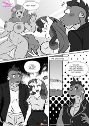 anthro areola big_breasts biped blush boat bottomwear breasts clothed clothing comic curly_hair dialogue dragon english_text equid equine eyebrows female fingers friendship_is_magic genitals group hair hasbro hi_res horn larger_male male mammal my_little_pony mythological_creature mythological_equine mythological_scalie mythology navel nipples nude pants patreon_logo patreon_url pia-sama pinkie_pie_(mlp) rarity_(mlp) scalie shirt size_difference skirt smaller_female speech_bubble spike_(mlp) talking_to_another text thick_thighs three-quarter_view topwear trio unicorn url vehicle vulva water watercraft