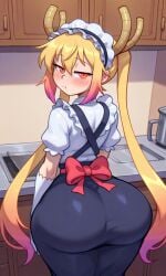 ai_generated ass ass_focus big_ass big_breasts big_thighs dragon dragon_girl dragon_maid maid maid_dragon maid_headdress maid_uniform miss_kobayashi's_dragon_maid tohru_(dragon_maid) tohru_(maidragon) tohru_(miss_kobayashi's_dragon_maid)