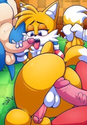3boys femboy knuckles_the_echidna male male/male male_only miles_tails_prower pkfirefawx sega sonic_(series) sonic_the_hedgehog sonic_the_hedgehog_(series) tagme tails tails_the_fox threesome
