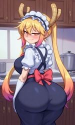 ai_generated ass ass_focus big_ass big_breasts big_thighs dragon dragon_girl dragon_maid maid maid_dragon maid_headdress maid_uniform miss_kobayashi's_dragon_maid tohru_(dragon_maid) tohru_(maidragon) tohru_(miss_kobayashi's_dragon_maid)