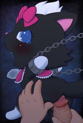 1boy 1girls anal anal_sex blue_eyes blush bondage bound bow censored diana_(jewelpet) duo feline female feral hands human interspecies jewelpet jewelpet_(species) male penetration penis rape sanrio sex simple_background size_difference tear tears zoophilia