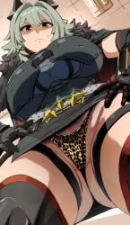 1girls ass big_ass big_breasts big_thighs breasts butt caesar_king clothed clothed_female clothing female female_only gigantic_ass gigantic_breasts gigantic_thighs green_hair hoyoverse huge_ass huge_breasts huge_penis huge_thighs legwear leopard_print looking_at_viewer orange_eyes panties satoriwappa tagme thick_thighs thighs zenless_zone_zero