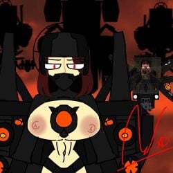 astro_toilet big_breasts boulders huge_breasts ibispaint_(artwork) ibispaintx meme shoulders showing_breasts skibidi_toilet witherstor33279_(artist)