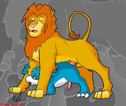 crossover digimon disney feline feral gay glenn interspecies lion male_only mammal penis simba the_lion_king veemon yaoi