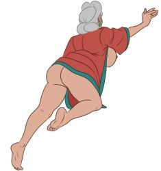 bbw big_areola big_ass big_breasts big_nipples breasts discreenvision drunk earrings feet female game_cg grandma_diana_(discreenvision) grandmother hair_bun inusen milf older_female the_secret_of_the_house white_hair