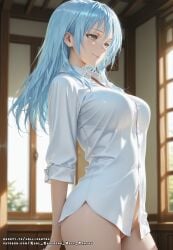 ai_female ai_generated blue_eyes breasts color colored female hell-pantsu hi_res nipples rimuru_tempest rule_63 tensei_shitara_slime_datta_ken yellow_eyes