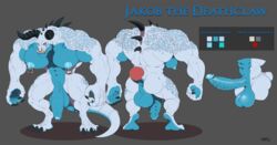 1boy 2018 abs anthro anus biceps big_feet big_hands big_muscles big_pecs big_penis big_testicles blue_eyes blue_scales blue_skin claws deathclaw erection facial_piercing fallout feet flaccid front_view horn huge_testicles hunched_over hyper hyper_muscles hyper_penis jakob_(leodragonarts) male male_deathclaw_(fallout) male_only model_sheet moobs muscular navel nidhoggn nidlet nidthedragon nipple_piercing nipples nose_piercing nose_ring nude original_character pecs penis piercing ragnarokdragon rear_view ridged_penis scales scalie solo spines standing teeth testicles text thick_thighs tusks veins veiny_penis video_games