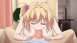 1boy 1girls 5_fingers animated baka_na_imouto_o_rikou_ni_suru_no_wa_ore_no_xx_dake_na_ken_ni_tsuite big_breasts blonde_hair blowjob blush bouncing_breasts breasts brother_and_sister censored cute erect_nipples erection eyebrows eyebrows_visible_through_hair eyelashes fellatio female hair_ornament human human_only incest mitsui_hana mosaic_censoring nipples nude oral oral_penetration oral_sex penetration penis pov sex sister straight