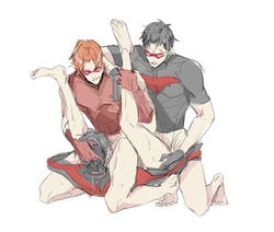 3boys anal arsenal batman_(series) dc dc_comics dick_grayson fellatio jason_todd male nightwing red_hood_(dc) roy_harper threesome yaoi