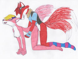 angel_the_fox anthro backless_gloves balls breasts canine closed_eyes clothing duo eyewear female fingerless_gloves fire_island_entertainment fox gloves goggles legwear male mammal maxamilion_the_fox nipples penis ribbons scarf sex shirt socks sonicyaoihaven straight vest