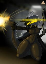 adult ai_assisted ai_edit ai_generated alternate_version_available aura_farming black_hair danger_sign dark_clothing dragon dragon_girl fighting fundamental_paper_danger_(au) fundamental_paper_education gun pistol radio scarf thick thick_ass thick_body thick_breasts thick_thighs tight_clothing weapon white_hair white_skin yellow_glasses zip_(fundamental_paper_education)