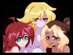 2d pixel_art animated pixel_animation 3girls original_characters darosgr big_penis penis_vein redhead red-haired_female redhead_female red_hair_female red_hair blonde blonde-haired_female blonde_hair blonde_hair_female blonde_female hair_bun long-haired_female long_hair long_hair_female triple_fellatio fellatio blowjob oral oral_sex foursome licking_penis sucking_penis sucking_penis_tip blush_lines blush licking_penis_tip amber_eyes green_eyes green-eyed_female loop looping_animation cum cum_on_face facial cum_on_hair cumshot cumshot_on_face erection erect_penis smiling penis breast nipple topless_female red-eyed_female red_eyes red_eyes_female commission looking_at_viewer pov aseprite_(artwork) krita_program blank_background black_background