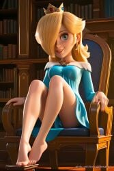 1girls 2026 ai_generated background barefoot blonde_hair book civitai crown d3rmal depth_of_field earrings feet_focus hair_over_one_eye high_resolution library long_hair looking_at_viewer mario_(series) medium_breasts pinku.ai princess_rosalina sexy shelf sitting solo super_mario_bros. super_mario_bros._(2023_film) super_mario_galaxy super_mario_galaxy_(2026_film) tagme vest