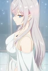 highres high_quality high_resolution waifu2x teenage_girl schoolgirl school_girl cute_face cute_girl alisa_mikhailovna_kujou roshidere tokidoki_bosotto_russian_de_dereru_tonari_no_alya-san dress large_breasts large_boobs