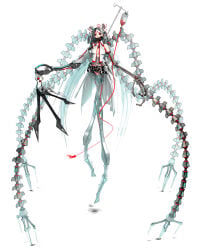 2026 3_fingers 3d_(artwork) accessory autodesk_3ds_max_(artwork) barely_visible_genitalia barely_visible_vulva belt black_belt blood bodily_fluids bone bottomwear breasts calne_ca clothed clothing corset deino_(artist) digital_media_(artwork) female fingers full-length_portrait genitals hair hair_accessory hair_ribbon hat headgear headwear hi_res humanoid iv_bag jewelry light_theme lingerie long_arms long_hair long_legs looking_at_viewer machine mechanical_arm mechanical_leg mechanical_tentacles medium_breasts metal necklace no_bra no_underwear not_furry nurse nurse_clothing nurse_hat nurse_headwear nurse_uniform portrait red_eyes ribbons robot robot_humanoid shirt simple_background skeletal_arm skirt solo syringe tentacles topwear twintails_(hairstyle) uniform vulva white_background white_bottomwear white_clothing white_hair white_shirt white_skirt white_topwear wire