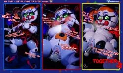 3d ass asshole begging big_breasts blush breasts breasts_out circus_baby_(fnaf) comic dialogue exposed_pussy five_nights_at_freddy's five_nights_at_freddy's:_sister_location green_eyes insertion jordevoir looking_at_viewer looking_back microphone nipples pussy red_hair robot robot_girl scottgames sex_toy shaking shaking_ass solo spread_legs squatting underwear vagina vaginal_penetration vibrator vibrator_in_pussy