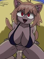 1boy 1girls breasts big_breasts boobs cum cum_inside cum_in_pussy neco-arc type-moon missionary_position missionary sex vaginal_penetration vaginal_sex cat_ears cat_tail catgirl creampie big_thighs curvy_figure artist:vearts ibispaintx artist_name 2d