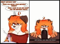 big_penis bodily_fluids bullying cheating_wife corruption cuckold cuckold_pov cum cumshot dialogue ejaculation fellatio furry handjob humiliation infidelity ntr penis ring size_difference small_penis speech_bubble sweat