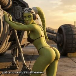 ai_generated airtist alien alien/human alien_girl alien_humanoid animated ass athletic bikini bikini_bottom bikini_top close-up close_up closeup female female_only fit green_body green_eyes headtail hera hera_syndulla high_resolution highres panties patreon star_wars tagme tentacle thong twi'lek underwear video