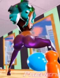 1girls animated ass_focus ass_shake big_ass crop_top fast_pace firm_ass gif gym gyrating hands_behind_head hands_up leggings loop looping_animation marina_(splatoon) perfect_ass prevence shaking_ass sideboob solo_female tentacle_hair twerk twerking