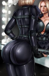 ass ass_focus avengers avengers:_infinity_war big_ass big_breasts black_widow_(marvel) blonde_hair bodysuit breasts celebrity cleavage dat_ass female female_only flowerxl huge_ass human large_breasts light-skinned_female light_skin marvel marvel_cinematic_universe mirror natasha_romanoff pinup scarlett_johansson solo tight_clothing