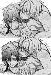 2boys backshots bareback gay gay_sex honkai:_star_rail mydei_(honkai:_star_rail) phaidei_(honkai:_star_rail) phainon_(honkai:_star_rail) squeeze_breast yaoi