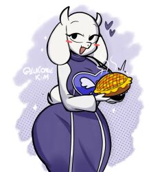 1girl 1girls 2026 anthro anthro_only artist_name big_breasts black_eyelashes blush breasts caprine delta_rune_(emblem) dress ears_down eyelashes fang female female_anthro female_focus female_only fully_clothed fully_clothed_female goat goat_girl goat_mom heart heart_symbol hearts hearts_around_head horns huge_breasts liamvickers_98 looking_up no_humans no_sex not_porn open_mouth open_smile pie purple_dress simple_background small_horns small_tail smile tagme tail tail_tuft toriel two-tone_background undertale undertale_(series) violet_background white_background white_body white_fur white_horns wide_hips