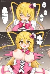 areola areolae big_breasts blonde blonde-haired_female blonde_female blonde_hair blonde_hair_female breasts breasts_bigger_than_head breasts_out dialogue don_quixote_(limbus_company) exposed_breasts eyes_closed inutan kainarase_you limbus_company project_moon queen_of_hatred_(cosplay) ripped_clothes ripped_clothing ripping_clothing stockings tagme text text_bubble thick thick_ass thick_hips thick_legs thick_thighs thighs