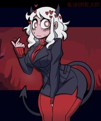fully_clothed heart heart-shaped_pupils helltaker horns liamvickers_98 modeus_(helltaker) source_request tagme tail turtleneck turtleneck_sweater white_hair