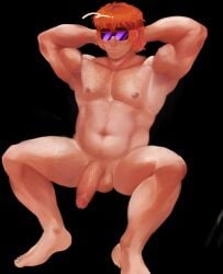 sitting brawl_stars buster_(brawl_stars) gay yaoi fat bara biceps muscular pits armpits shaved_armpits arms_behind_head tongue_out chill hairy hairy_male hairy_legs hairy_pecs chest big_chest huge_chest pecs big_pecs huge_pecs dad_bod balls big_balls huge_balls circumcised veiny_penis veiny_cock veiny_dick soft soft_cock soft_penis soft_dick long_dick long_penis long_cock big_dick big_penis big_cock shaved_crotch shaved_balls