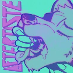 anthro bodily_fluids canid canine claws cum cum_drip cum_in_mouth cum_inside dripping duo english_text finger_claws finger_in_mouth fingers genital_fluids hi_res male male/male mammal paw_on_throat paws pink_tiger_zak saliva saliva_drip saliva_on_tongue teeth teeth_showing text throat_grab tongue tongue_out