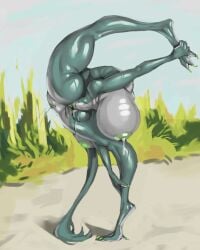 4:5 anthro auto_vore backbend big_breasts bodily_fluids breasts claws contortionism dragon extreme_contortion female flexible folded fur genitals grey_body grey_fur grey_scales gyy head_in_ass head_up_your_own_ass hi_res huge_breasts lactating masturbation milk mythological_creature mythological_scalie mythology nipples penetration reptile scales scalie solo tail thick_thighs vore vulva wide_hips