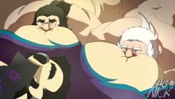 anthro ass balls bara big_nick black_hair cum darius_(big_nick) daytonyeen erection fingering fingers furry gay glasses human inside_view juergen male/male male_only moustache nick_(big_nick) penis sex tagme threesome uncensored video white_fur white_hair x-ray