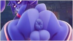 1girls 3d ass ass_cheeks ass_focus asshole balls ballsack bonnie_(fnaf) bottomless bunny bunny_girl femboy five_nights_at_freddy's freckles jordevoir leggings looking_at_viewer outie_anus playtime_bonnie purple_body purple_fur purple_hair red_eyes scottgames solo stockings tail testicles twerk twerking