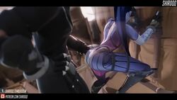 3d animated ass blender erection female from_behind male no_sound overwatch penis reaper sex shir0qq straight video widowmaker