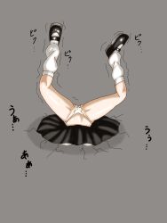 black_shoes black_skirt commentary_request inugami-ke_no_ichizoku_pose legs mary_janes mizuhashi_parsee odaibako panties partially_buried request_inset sakurazakisettyann shoes skirt socks stuck through_ground touhou underwear
