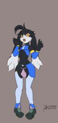 1boy 2018 anthro arashidrgn blush bulge clothed clothing feline femboy footwear fur girly hair klonoa klonoa_(series) legwear long_ears male male_only mammal nipples open_mouth shoes solo video_games yellow_eyes